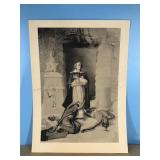 Antique religious print 18x12