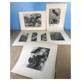 Antique bird prints 9x12