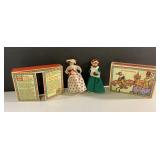 Vintage 3" tall German dolls Christmas
