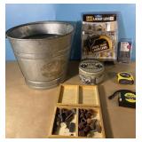 NEW drill bits, laser level, also used bucket and