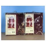 Two 1-panel Curtains with attached valance