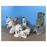 3 Unicorn Figurines and Weird Figurine