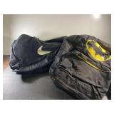 Nike Duffle Bag and Batman Backpack