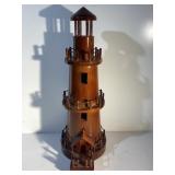 Mahogany Wood Lighthouse Decor-12" tall