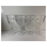 Four 8" tall crystal glasses