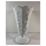 Vintage milk glass grape cluster vase-11" tall