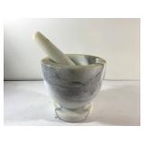 4" tall heavy marble mortar and pestle