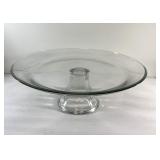 4-1/2" tall glass cake plate