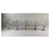 RARE 5" art glass bar glasses