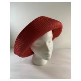 Red straw hat