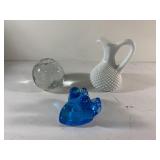 5" tall vase, paperweight and bluebirds