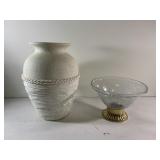 Pretty 8" vase and decorative bowl
