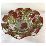 Beautiful Goofus glass bowl-9" across