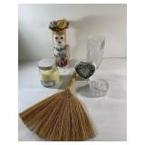 10" tall lady vase, candle, hearts