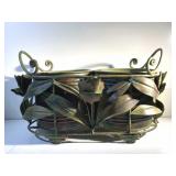 Vintage Metal Floral Dual Pot Holder