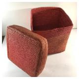 10x10x10 woven basket with lid