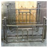 BEAUTIFUL antique brass bed headboard & foot-