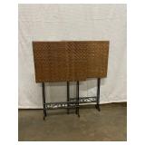 (2) Nice Wicker Top TV Trays