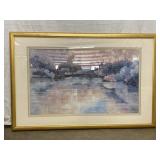 Art Piece, pink and blues tones, 34x52 1/2