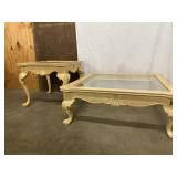 (2) Nice Glass Top Coffee Tables, 44x44, 28x28