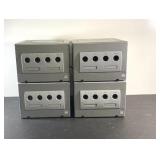 FOUR Silver Nintendo GameCubes, no power cords,
