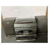 Sony 3 CD changer, tape stereo with speakers