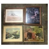 4 vintage 20"x24" framed prints