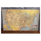 Vintage Mo-Pac Missouri Pacific Railroad map of US