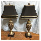 Pair of decorative lamps 30" tall