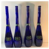 BEAUTIFUL Vendi blue glass bottles-16 1/2" tall