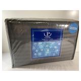 NEW Queen Gray embossed stripe sheet set