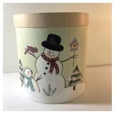Cute Christmas snowman storage round box-9" tall