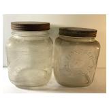 Vintage Monarch Foods & another jar w/ lids-8"