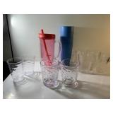 Assorted plastic glasses