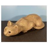 15" Stone Cat garden decor-missing an eye