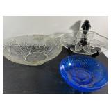 Vintage pressed glass bowls-cobalt blue & more-