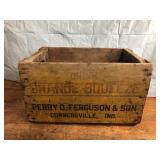 Antique wooden box orange squeeze. 17 x 10 x 10"