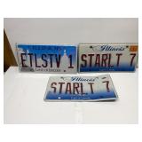 3 Illinois License Plates