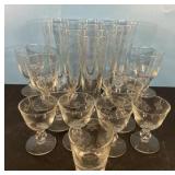 Beautiful vintage etched depression glass set