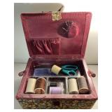 Vintage Sewing box with contents