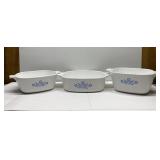 Vintage Corning Ware Cornflower Blue casseroles