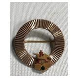 Vintage Anheuser Busch 10K brooch-the AB logo