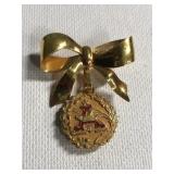 Gold  Anheuser Busch brooch -bottom marked 10K top