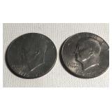 1976 & 77 Eisenhower "IKE" dollar coins