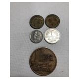 Foreign coins and tokens