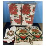 NEW Christmas hand towels, table cloths, potholder