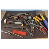 Tool lot-mallet, wrenches, screwdrivers, pliers,