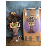 Lightup wooden owl on a tree display 24 inches