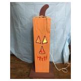 31" Tall Light-up Wood painted jack-o-lantern