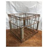 Vintage Meadow Gold metal milk crate